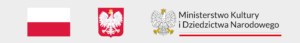Flaga Polski, godło Polski, logotyp z wuizerynkiem orła w koronie , porpisany Ministerstwo Kultury i Dziedzictwa Narodowego